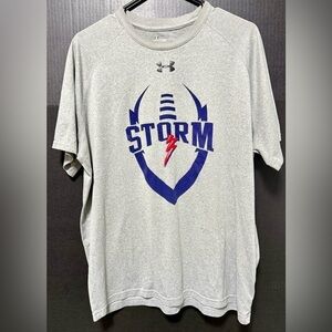 🪅Under Armour Gray Football Loose  HeatGear T-shirt Size Large